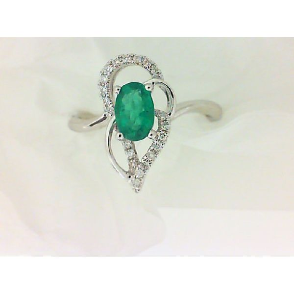 14K White Gold Emerald Oval Fashion Ring Chipper's Jewelry Bonney Lake, WA