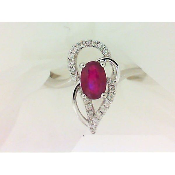 14K White Gold Ruby and Diamond Fashion Ring Chipper's Jewelry Bonney Lake, WA