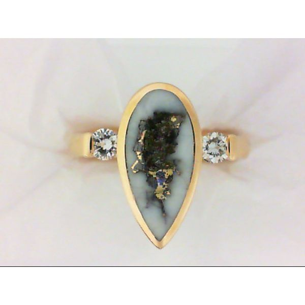 14K Yellow Gold Inlaid Fine Quality Gold & Quartz Fashion Ring Chipper's Jewelry Bonney Lake, WA