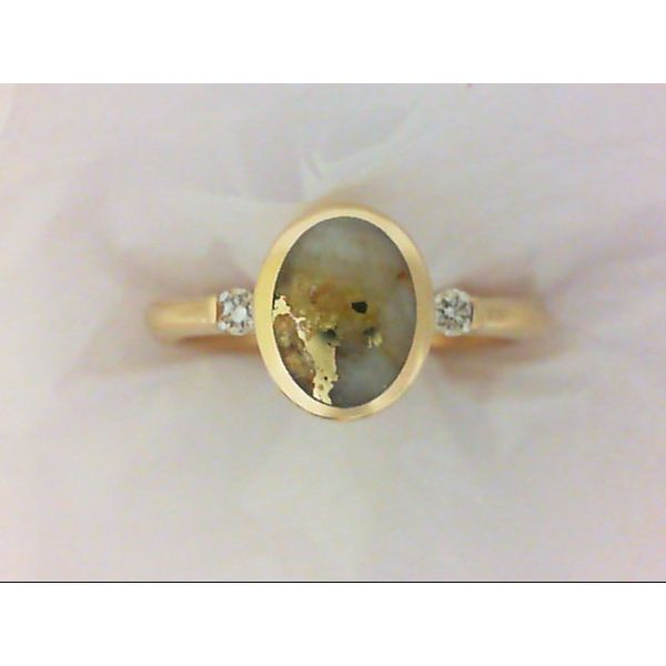 14K Yellow Gold Inlaid Superior Quality Gold & Quartz Fashion Ring Chipper's Jewelry Bonney Lake, WA