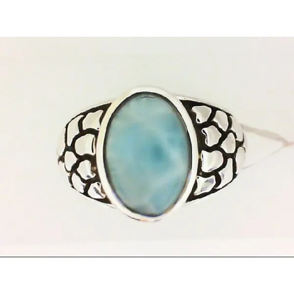 Sterling Silver Oval Larimar Fashion Ring Chipper's Jewelry Bonney Lake, WA