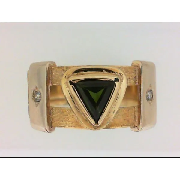 18K Yellow Gold Green Tourmaline, Diamond Ring Chipper's Jewelry Bonney Lake, WA