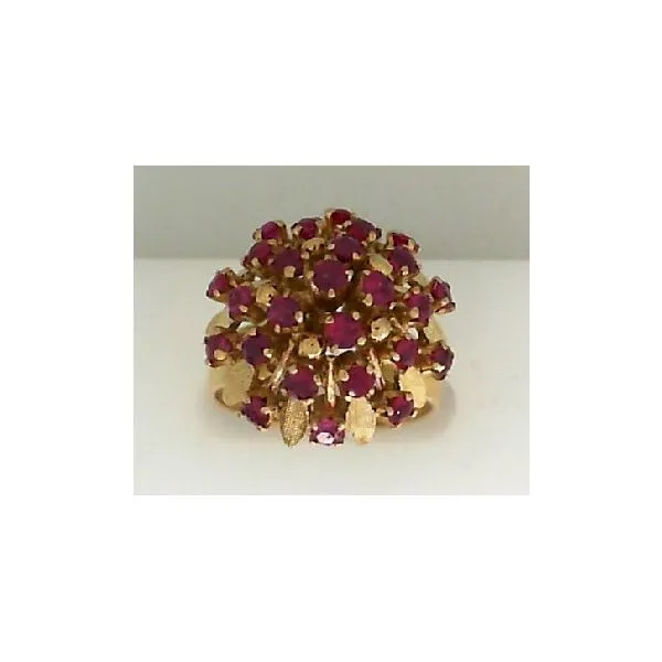 18K Yellow Gold Ruby Cluster Ring Chipper's Jewelry Bonney Lake, WA