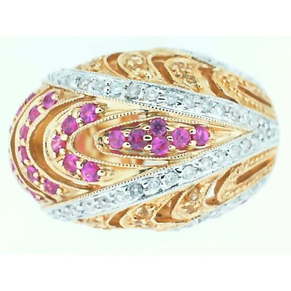 14K Two Tone Pink Sapphires & Diamonds Fashion Ring Chipper's Jewelry Bonney Lake, WA