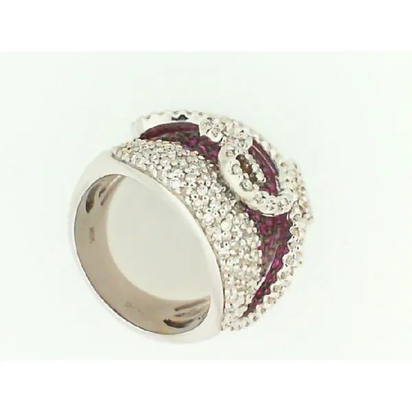 18K White Gold Pave' Rubies & Diamonds Fashion Ring Image 2 Chipper's Jewelry Bonney Lake, WA