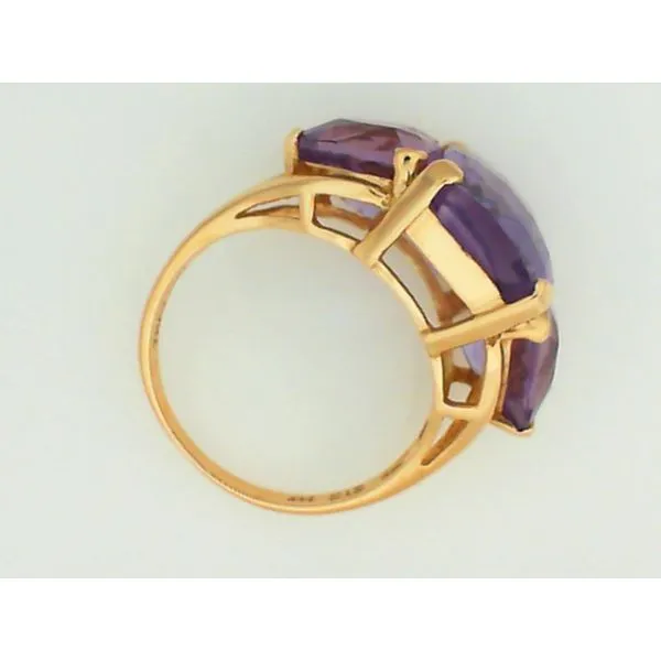 14K Yellow Gold 3-Stone Amethyst Fashion Ring Image 2 Chipper's Jewelry Bonney Lake, WA