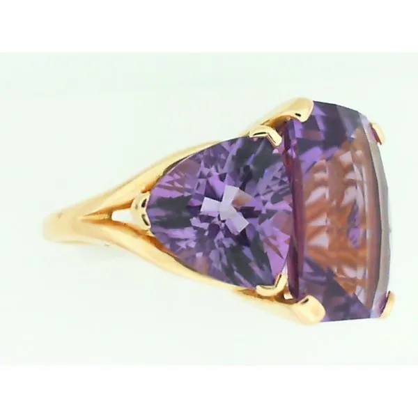 14K Yellow Gold 3-Stone Amethyst Fashion Ring Image 3 Chipper's Jewelry Bonney Lake, WA