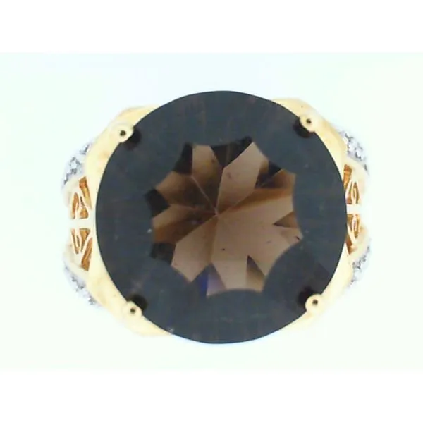 14K Two Tone Smoky Topaz & Diamonds Fashion Ring Image 3 Chipper's Jewelry Bonney Lake, WA