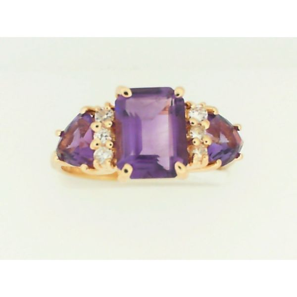 14K Yellow Gold 3-Stone Amethyst Ring Chipper's Jewelry Bonney Lake, WA