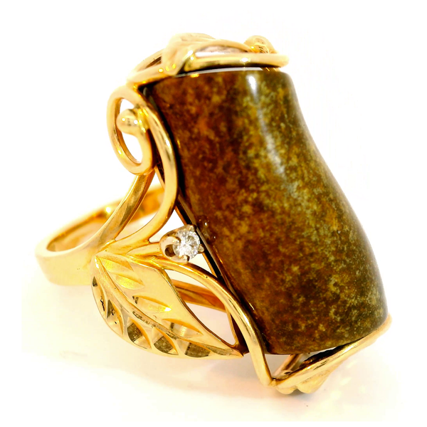 14Kt Yellow Gold Black Coral & Diamond Fashion Ring Image 2 Chipper's Jewelry Bonney Lake, WA