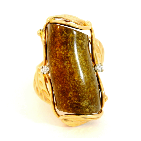 14Kt Yellow Gold Black Coral & Diamond Fashion Ring Chipper's Jewelry Bonney Lake, WA