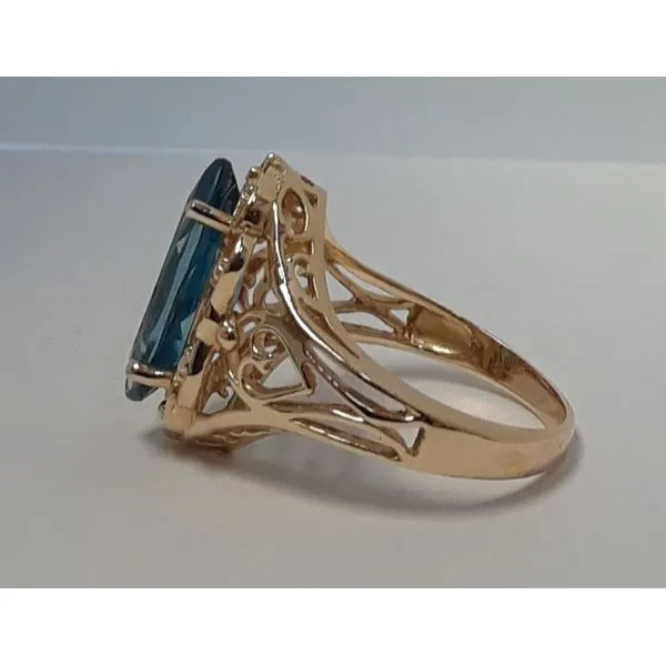 10K Yellow Gold Blue Topaz Marquise Cut Fashion Ring Image 2 Chipper's Jewelry Bonney Lake, WA