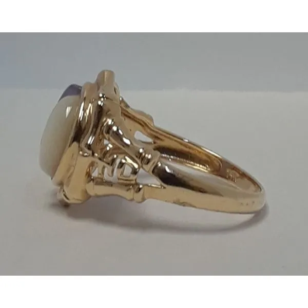 14K Yellow Gold Jade, Mother of Pearl Yin Yang Ring Image 2 Chipper's Jewelry Bonney Lake, WA