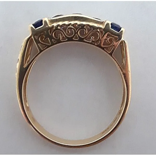 10K Yellow Gold Three Oval Amethysts and Round Sapphires Fashion Ring Image 3 Chipper's Jewelry Bonney Lake, WA
