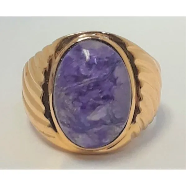 Yellow Plated Base Metal Sugulite Ring Chipper's Jewelry Bonney Lake, WA