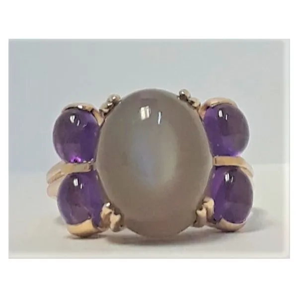 10K Yellow Gold Phenomena Ring with Amethyst Side Stones Chipper's Jewelry Bonney Lake, WA