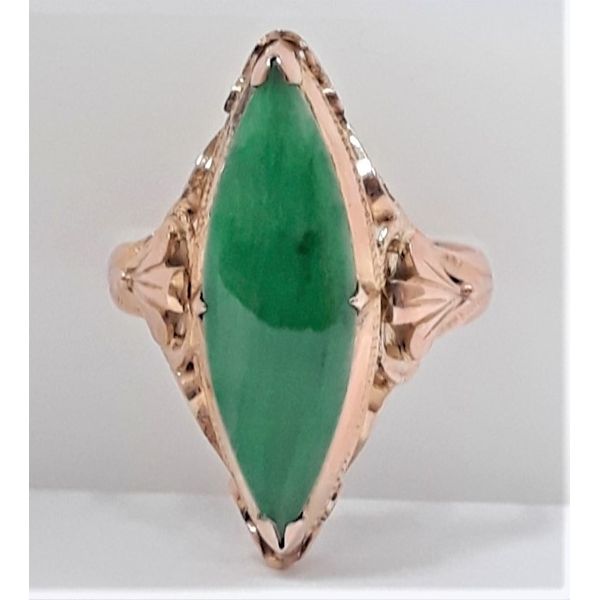 14Kt Yellow Gold Marquise Jade Fashion Ring Chipper's Jewelry Bonney Lake, WA