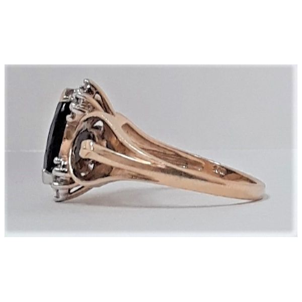 10kt Yellow Gold, Lab Grown Sapphire and Single Cut Diamond Fashion Ring Image 2 Chipper's Jewelry Bonney Lake, WA