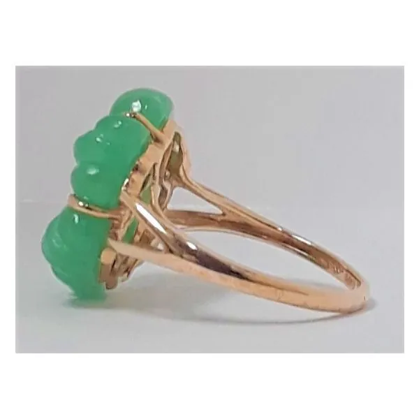 14K Yellow Gold Jade Flower Fashion Ring Image 2 Chipper's Jewelry Bonney Lake, WA