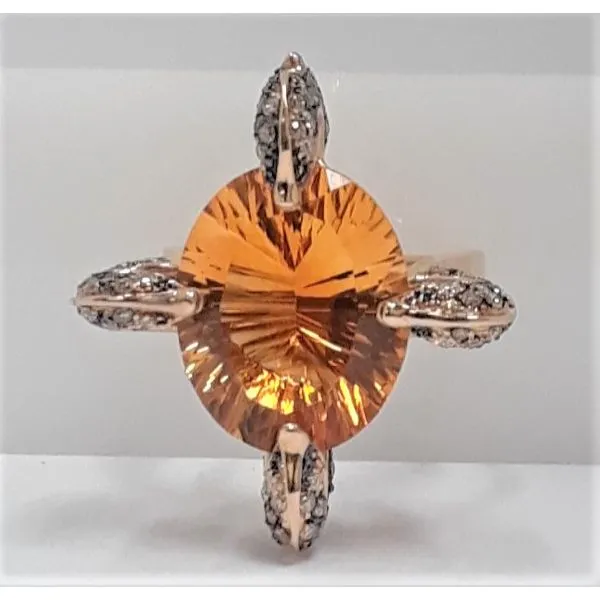14Kt Yellow Gold Citrine and Diamonds Fashion Ring Chipper's Jewelry Bonney Lake, WA