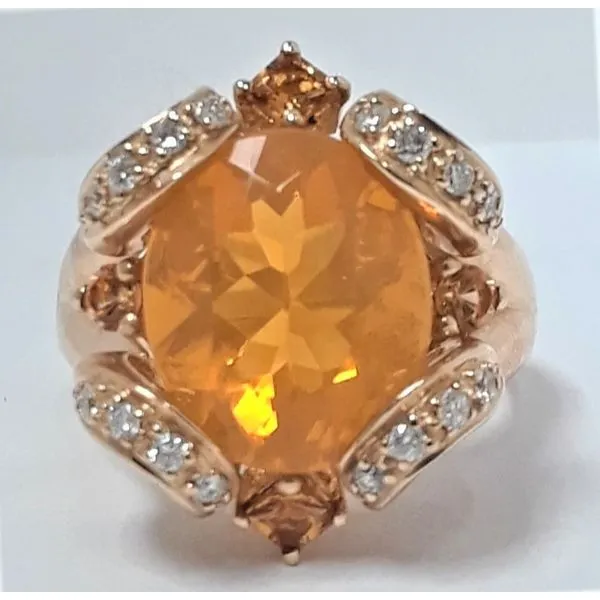 14Kt Yellow Gold Mexican Fire Opal Fashion Ring Chipper's Jewelry Bonney Lake, WA