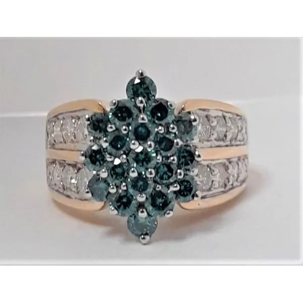 14kt Yellow Gold Blue Diamond Fashion Ring Chipper's Jewelry Bonney Lake, WA