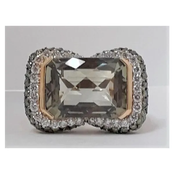 14kt Yellow Gold Prasiolite and Diamond Fashion Ring Chipper's Jewelry Bonney Lake, WA