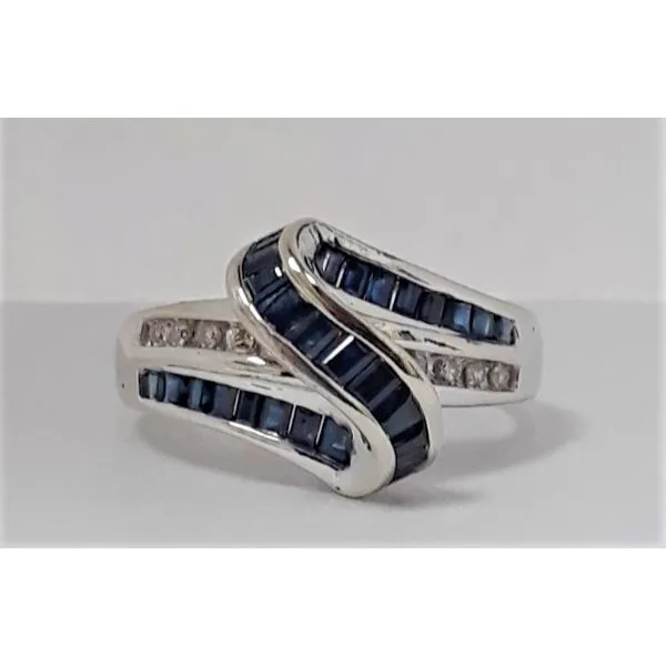 10Kt White Gold Sapphire and Diamond Fashion Ring Chipper's Jewelry Bonney Lake, WA