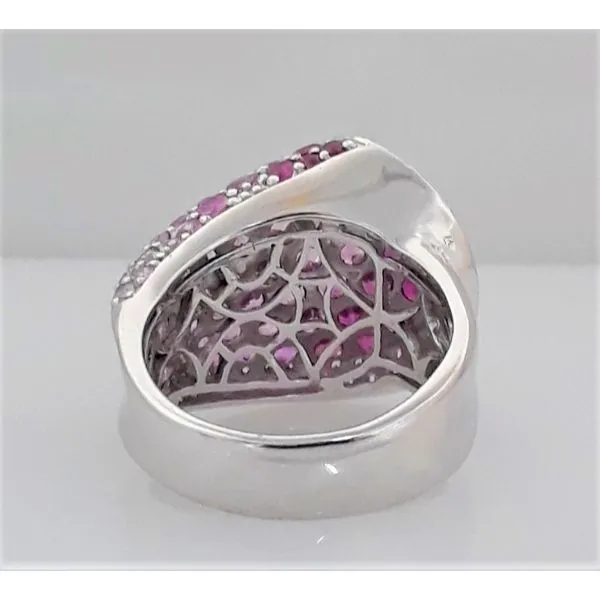 18K White Gold Diamond and Pink Sapphire Fashion Ring Image 3 Chipper's Jewelry Bonney Lake, WA