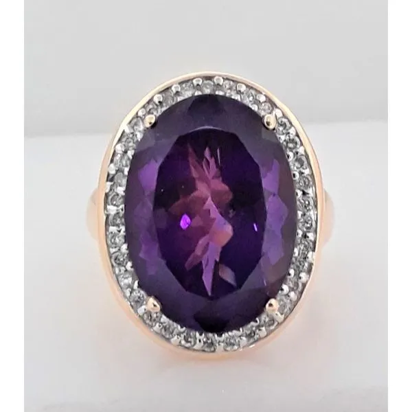 14Kt Yellow Gold Amethyst and Diamond Fashion Ring Chipper's Jewelry Bonney Lake, WA