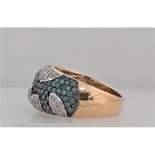 14Kt Yellow Gold Ring with Irradiated Blue and White Diamonds Image 2 Chipper's Jewelry Bonney Lake, WA