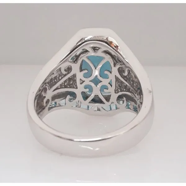 14Kt White Gold Blue Topaz and Diamond Fashion Ring Image 3 Chipper's Jewelry Bonney Lake, WA