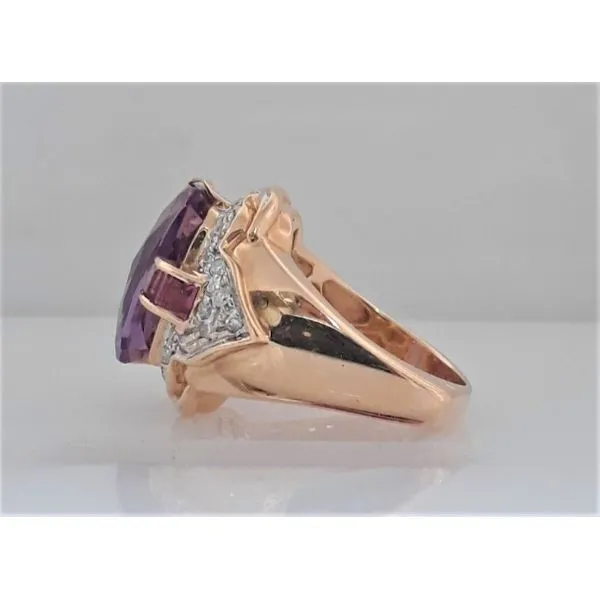 14K Yellow Gold Amethyst Ring with Pink Tourmaline and Diamonds Image 2 Chipper's Jewelry Bonney Lake, WA