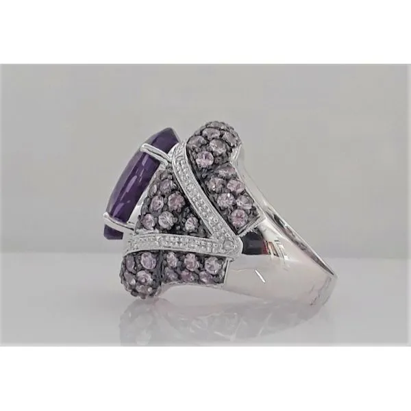 14K White Gold Amethyst and Diamond Ring Image 2 Chipper's Jewelry Bonney Lake, WA
