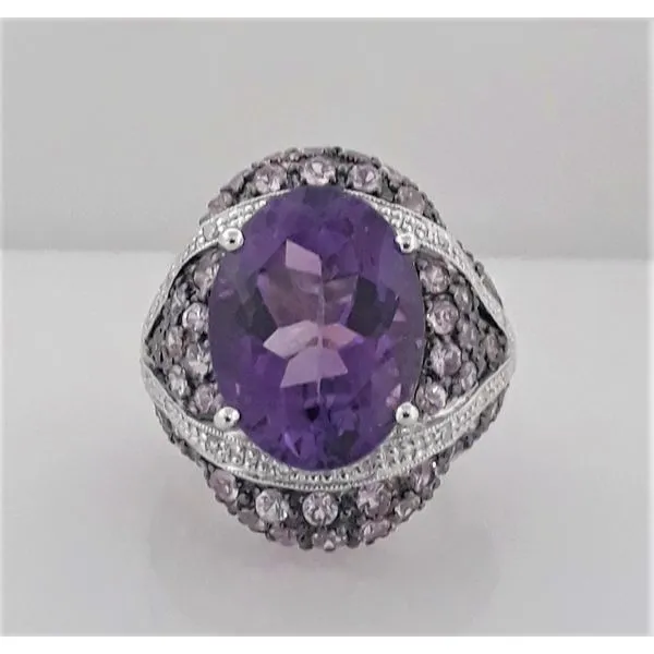 14K White Gold Amethyst and Diamond Ring Chipper's Jewelry Bonney Lake, WA