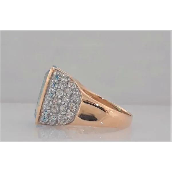 14kt Yellow Gold Blue and White Topaz Fashion Ring Image 2 Chipper's Jewelry Bonney Lake, WA
