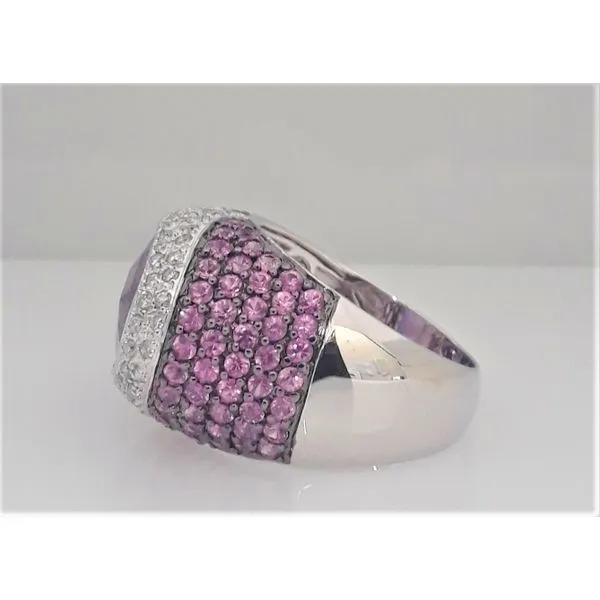 18K White Gold Amethyst and Rose Quartz Fashion Ring Image 2 Chipper's Jewelry Bonney Lake, WA