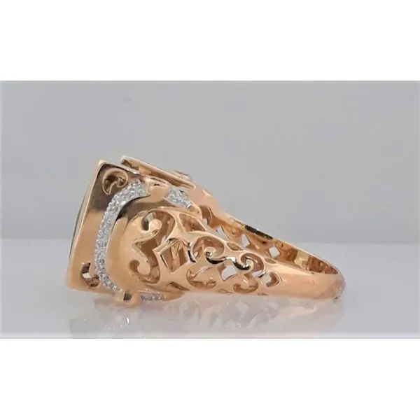 14Kt Yellow Gold Prasiolite Ring with Pink Tourmaline and Single Cut Diamonds Image 2 Chipper's Jewelry Bonney Lake, WA