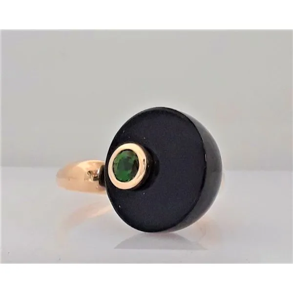 14Kt Yellow Gold Onyx and Tsavorite Ring Image 2 Chipper's Jewelry Bonney Lake, WA