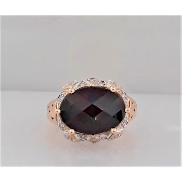 14Kt Yellow Gold Garnet and Diamond Fashion Ring Chipper's Jewelry Bonney Lake, WA