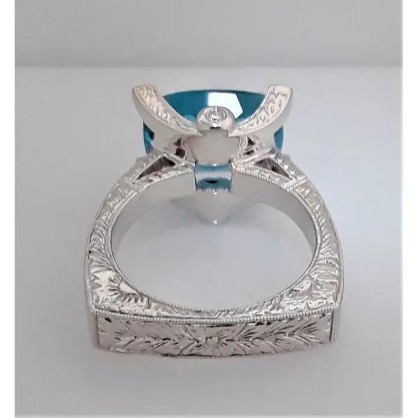 14K White Gold Blue Topaz and Diamonds Ring Image 3 Chipper's Jewelry Bonney Lake, WA