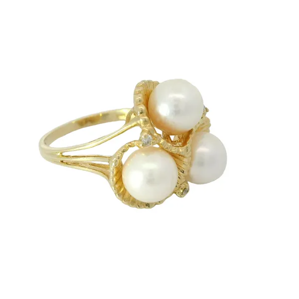 14K Yellow Gold Akoya Cultured Pearl Ring Image 2 Chipper's Jewelry Bonney Lake, WA