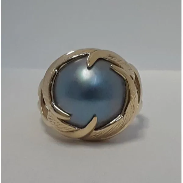 14K Yellow Gold Dyed Blister Cultured Pearl Ring Chipper's Jewelry Bonney Lake, WA