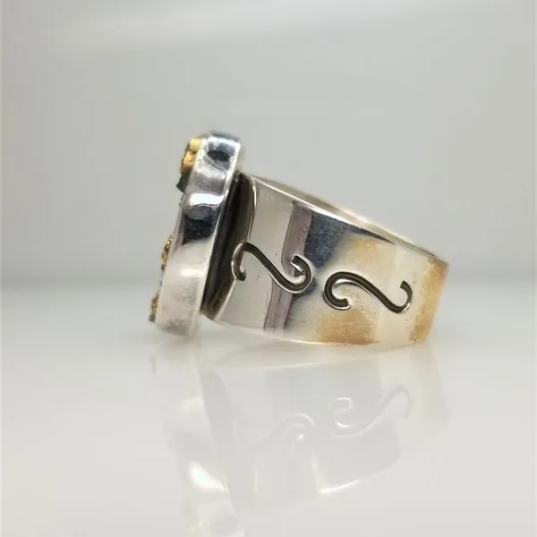 Sterling Silver DTR Ring with Gold Stone Image 2 Chipper's Jewelry Bonney Lake, WA