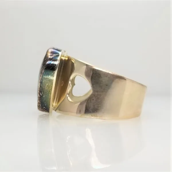 Sterling Silver DTR Heart Ring with Black and White Inlay Image 2 Chipper's Jewelry Bonney Lake, WA