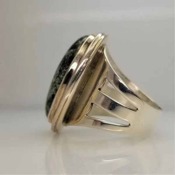 Ladies DTR Ring with Green Stone, Sterling Silver Image 2 Chipper's Jewelry Bonney Lake, WA