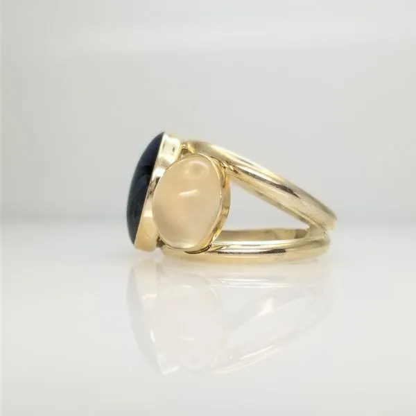 Ladies DTR Ring with White and Blue Stones, Sterling Silver Image 2 Chipper's Jewelry Bonney Lake, WA