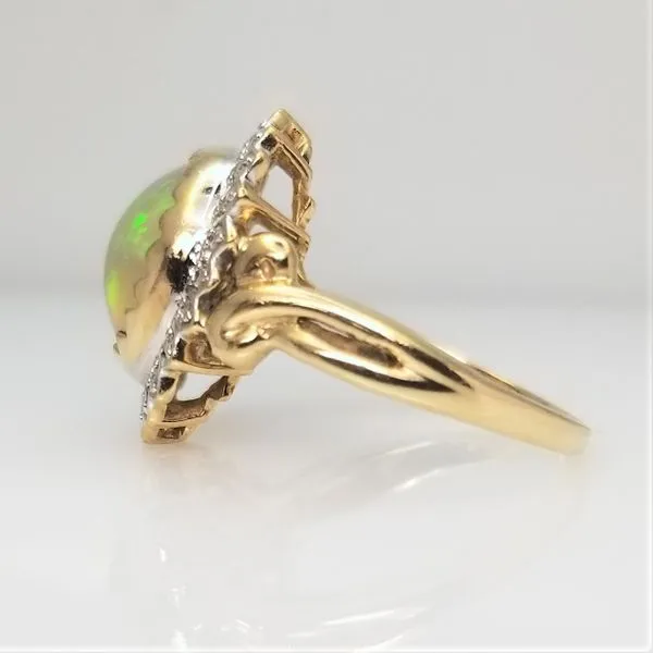 10K Yellow Gold Opal and Diamond Ring Image 2 Chipper's Jewelry Bonney Lake, WA