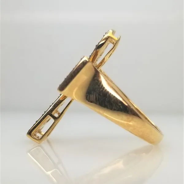 Cross Ring with Champagne and White Dias 14Kt Yellow Gold Image 2 Chipper's Jewelry Bonney Lake, WA