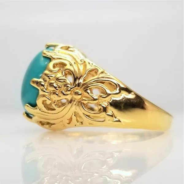 Turquoise Ring in Yellow Tone Sterling Silver Image 2 Chipper's Jewelry Bonney Lake, WA